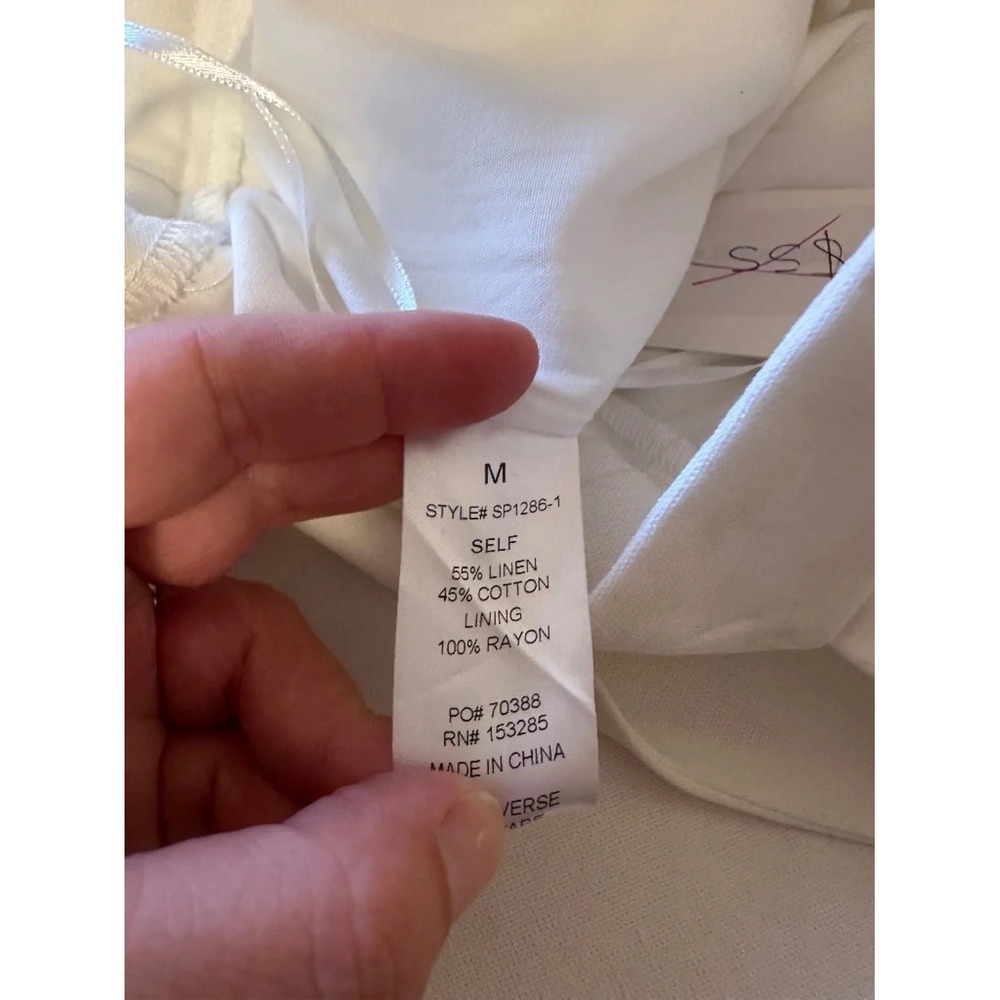 NWT Able White Linen and Cotton Wide Leg High Rise Pants | Size Medium - Picture 7 of 11